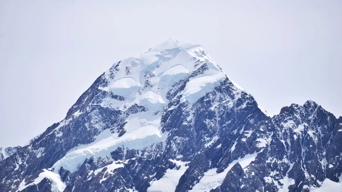 Snow-covered mountain summit
